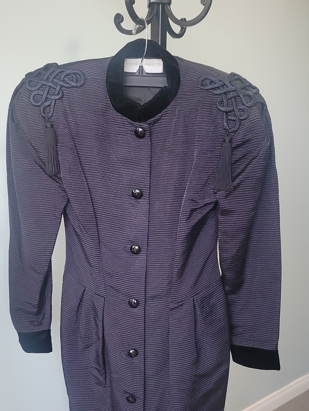 Vtg. Carven Paris Classic Dress with Decorative Shoulder Tassels
